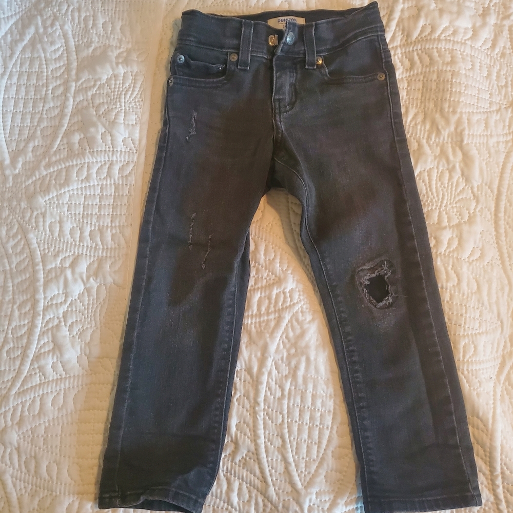 Levis Denizen tapered little boys size 4 regular black wash jeans
